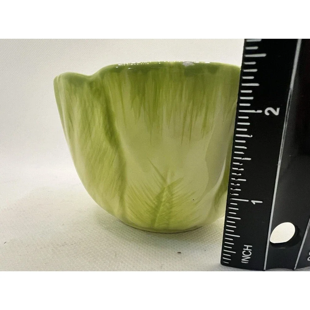 Set of 2 Pier 1 One Imports Cabbage Condiment Bowls Green spring small
